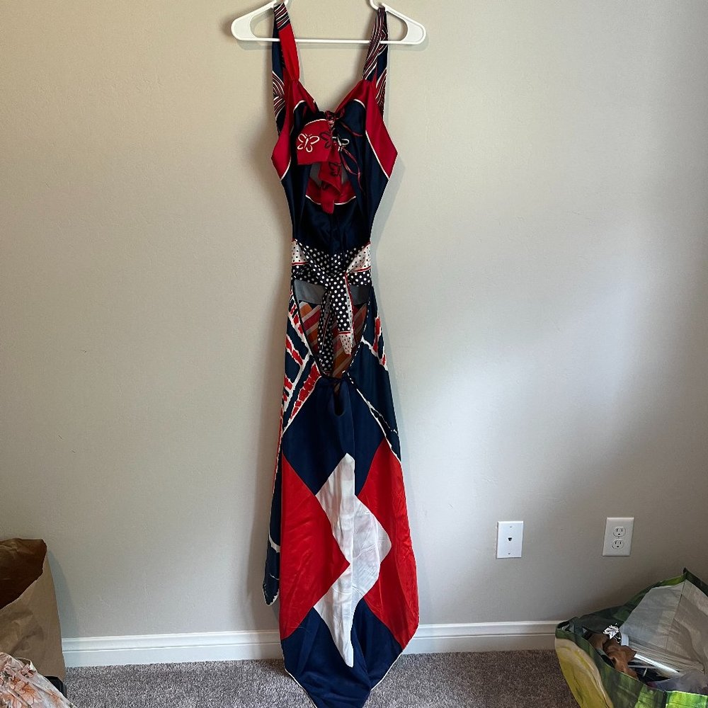 Candice Held Vintage one of a kind vintage scarf dress